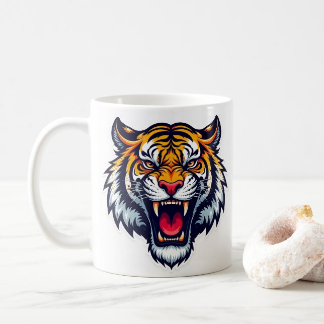 Tiger Head Mug - Xícara de café (Com Donut)