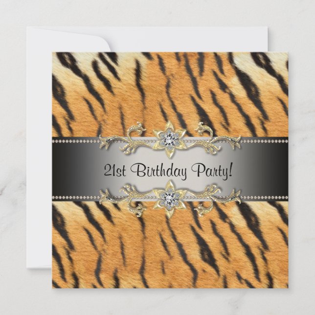 Tiger Jewel aniversário de 21 anos Convite Tigre 2 (Frente)