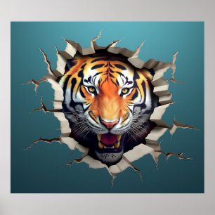 Tiger Jungle Safari Break fora do Poster de Muro