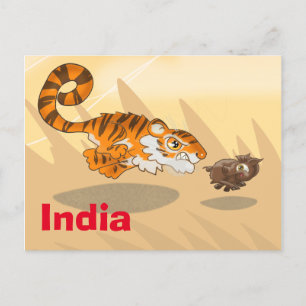 Tiger no cartão postal da caça