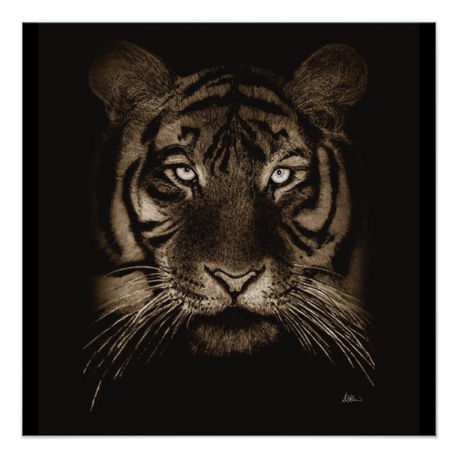 Tiger Original Art Poster Impressão (Frente)