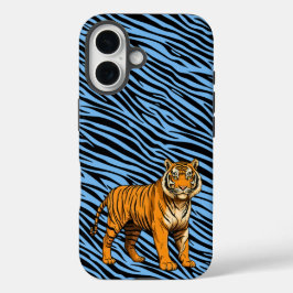 Tiger Pattern in Light Blue with Tiger
