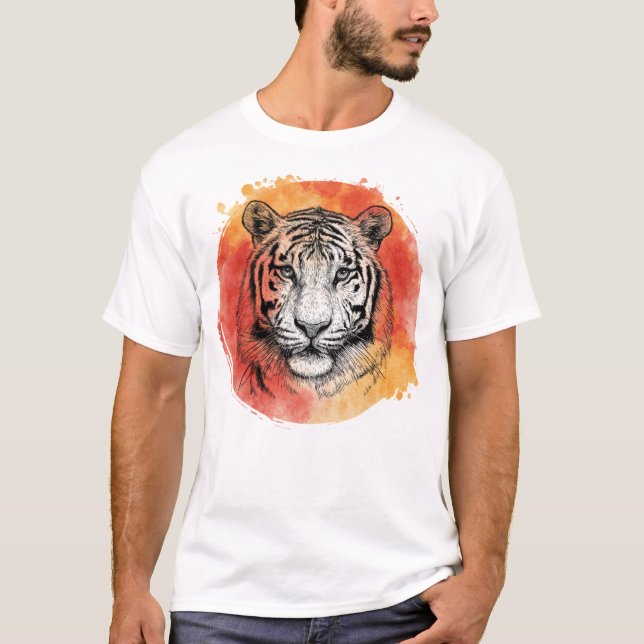 Tiger symbol of courage.  T-Shirt (Frente)