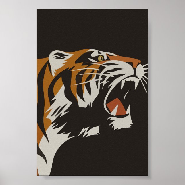 Tiger Vintage Animal Poster (Frente)