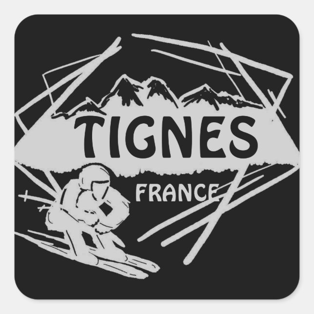 Tignes France cinza negra autocolantes (Frente)