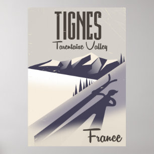Tignes, poster de viagens do esqui de France