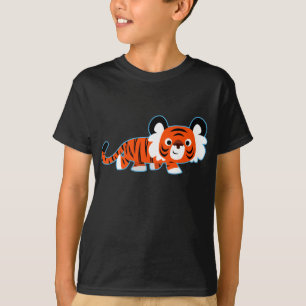 Tigre bonito dos desenhos animados no t-shirt das