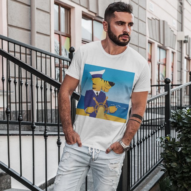 Tigre Capitão Mens T-Shirt (Criador carregado)