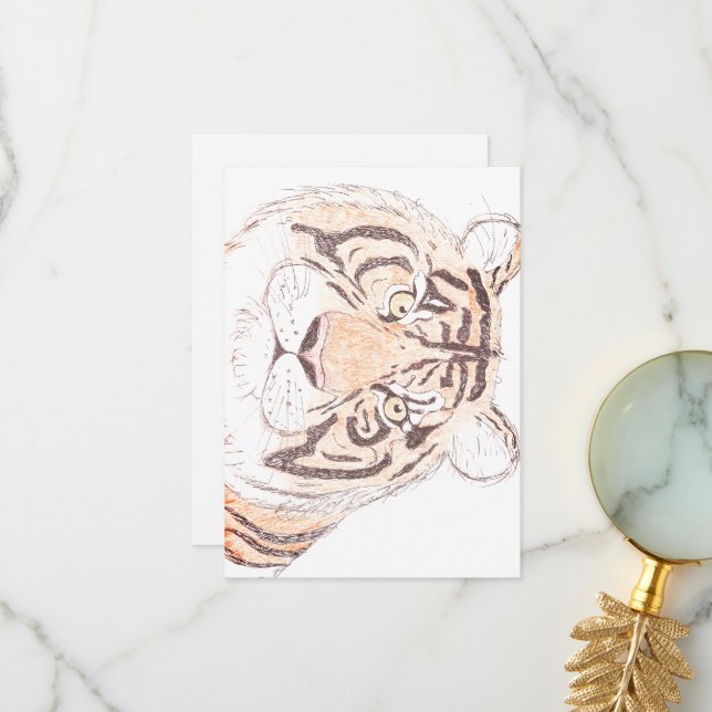 Tigre - Cartões de agradecimentos plano (Frente/Verso In Situ)