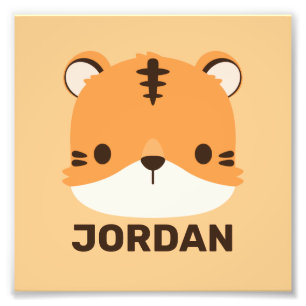 Tigre-Cute com Impressão de Fotografia de Nome Per