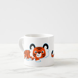 Tigre de cartoon bonitinho na caneca Espresso