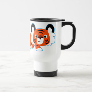 Tigre de cartoon bonito na caneca de Viagem ao tra