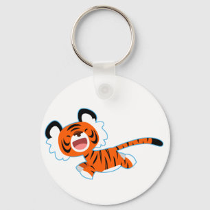 Tigre De Cartoon Bonito No Chaveiro De Execução