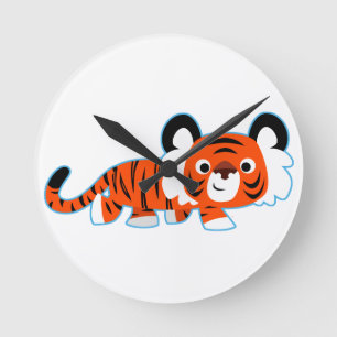 Tigre de Cartoon Bonito no Relógio de Parede da Pr