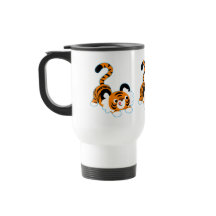 Tigre De Cartoon Bonito Pronto Para Tocar Caneca D