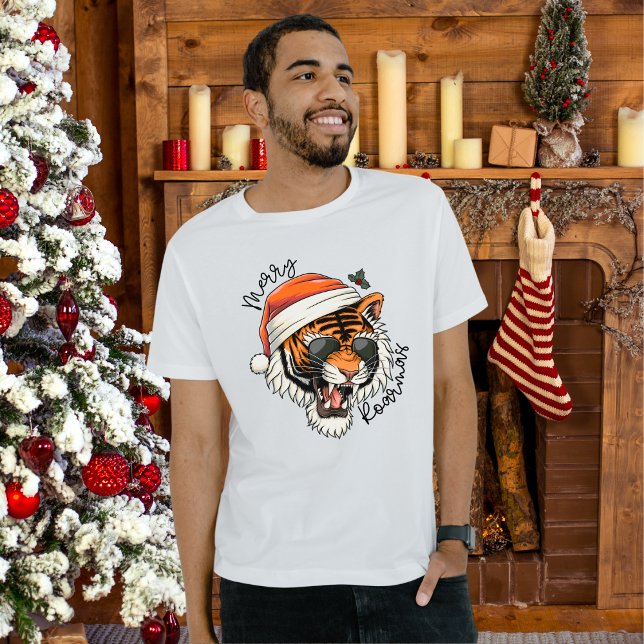Tigre de Natal | Camiseta de férias de Feliz (Criador carregado)