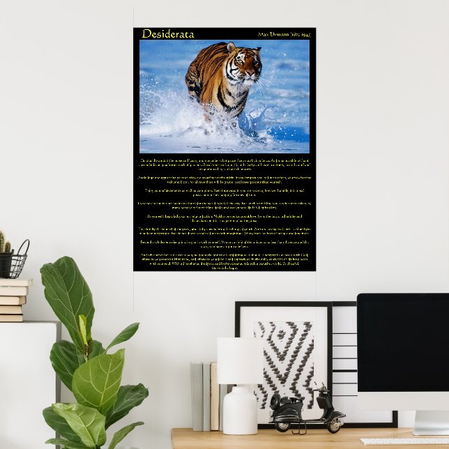 Tigre Desiderata em Posters de Água (Escritório em casa)