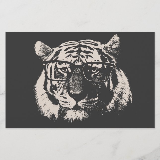 Tigre do hipster com óculos (Frente)