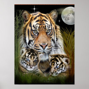 Tigre e posters de filhotes