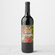 Tigre - Etiqueta de garrafa de vinho de suco