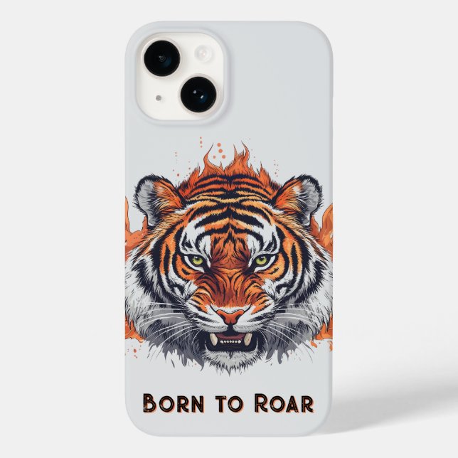 Tigre ferido com chamas - Texto personalizável (Verso)