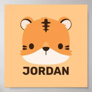 Tigre Fofo com Nome Personalizado Poster