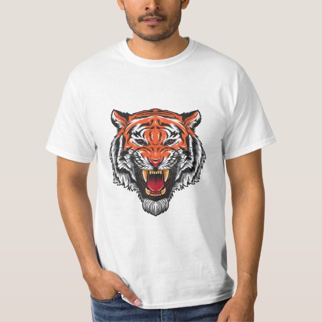 Tigre irritado Clássico T-Shirt (Frente)