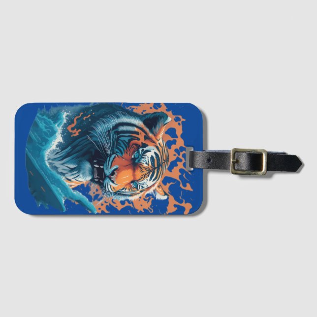 Tigre na Água - Para viagem, Etiqueta de Bagagem (Frente Horizontal)