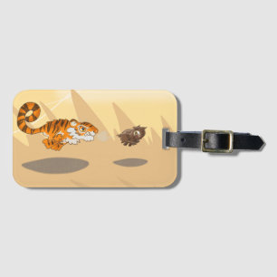 Tigre na etiqueta da bagagem de mão