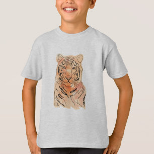 Tigre na T-Shirt de um Menino