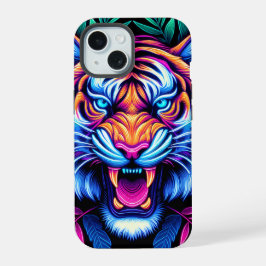 Tigre Neon e folhas da selva