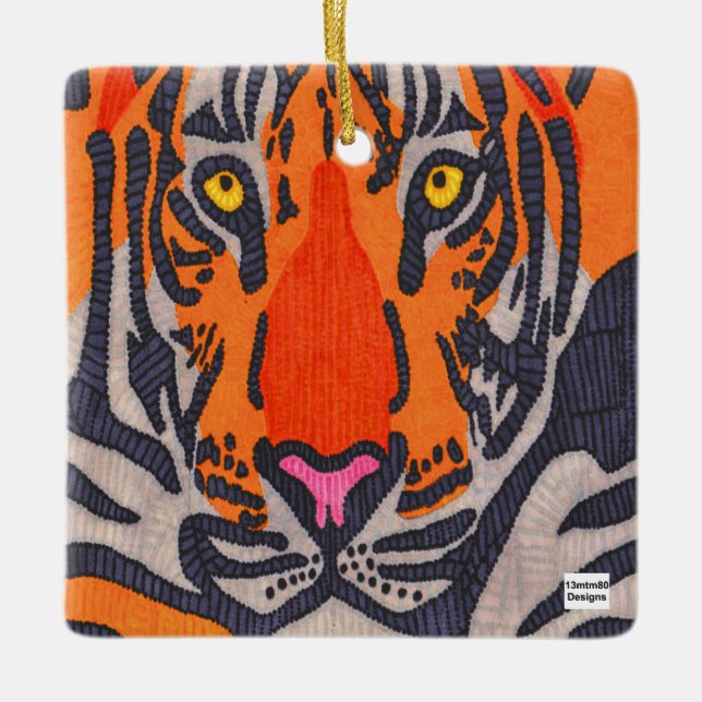 Tigre - Ornamento de Cerâmica (Frente)