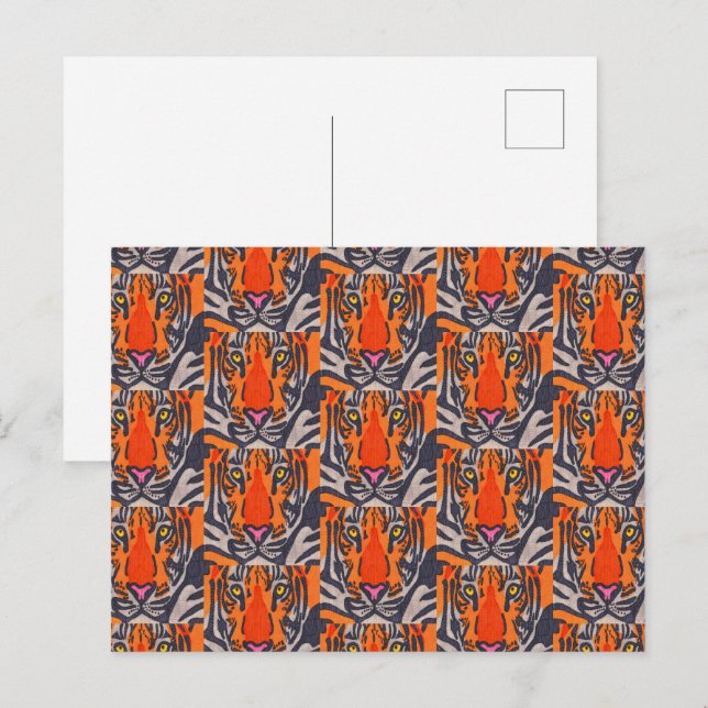 Tigre (padrão) - Cartão postal (Frente/Verso)