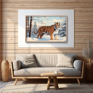 Tigre Siberiano em Woods - Poster Ai
