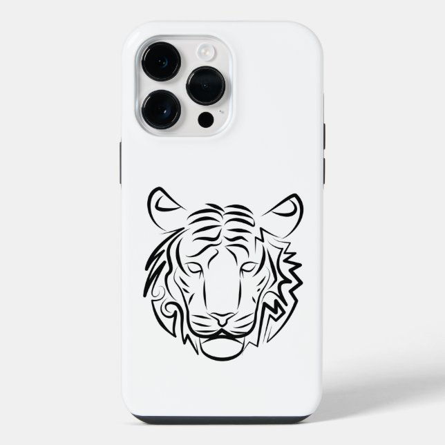 Tigre Tribal Negro e Branco (Verso)