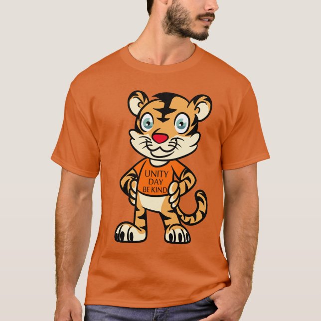 tigre veste camisa laranja dia engraçado (Frente)