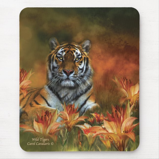 Tigres selvagens Mousepad (Frente)