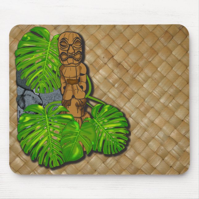 Tiki havaiano Lauhala Mousepad (Frente)