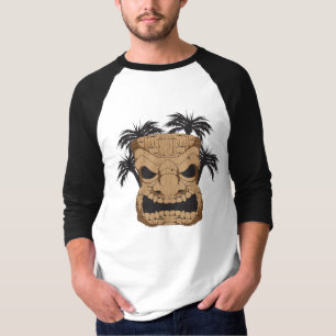 Tiki mau que cinzela o 3/4" dos homens camisa do