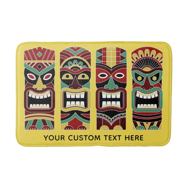 Tiki Totems texto personalizado e tapetes de banho (Frente)