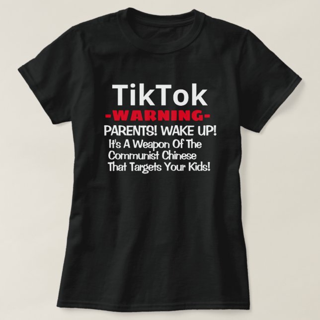 TikTok - Aviso - Acordar dos Pais! Camiseta (Frente do Design)