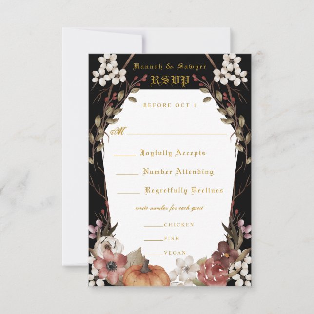 'Til Death Do Us Part Halloween Wedding RSVP (Frente)