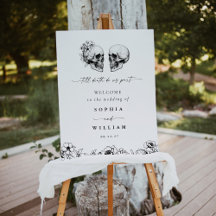 Til Death Gothic Floral Skull Black Casal Sinal