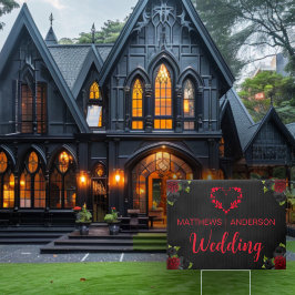 Til Death Nos Parte De Preto Gótico Com Rosas verm