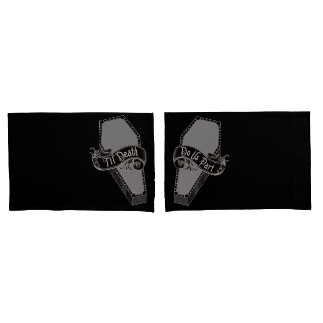 Til'Death Nos Part Coffin Pillowcases (Frente - conjunto)