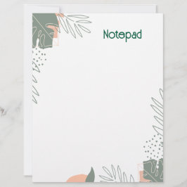 Timbrado Caderno de papel de planta minimalista