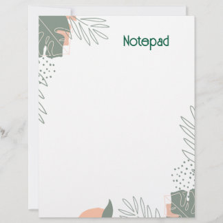 Timbrado Caderno de papel de planta minimalista