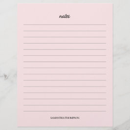 Timbrado Folhas de Papel de Notas de Nome Personalizadas Ro