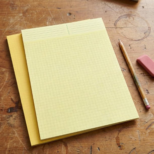 Timbrado Folhas de Papel Milimetrado Amarelo em Grade Vazia