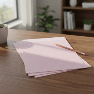 Timbrado Folhas de Papel Milimetrado Estético Rosa em Branc